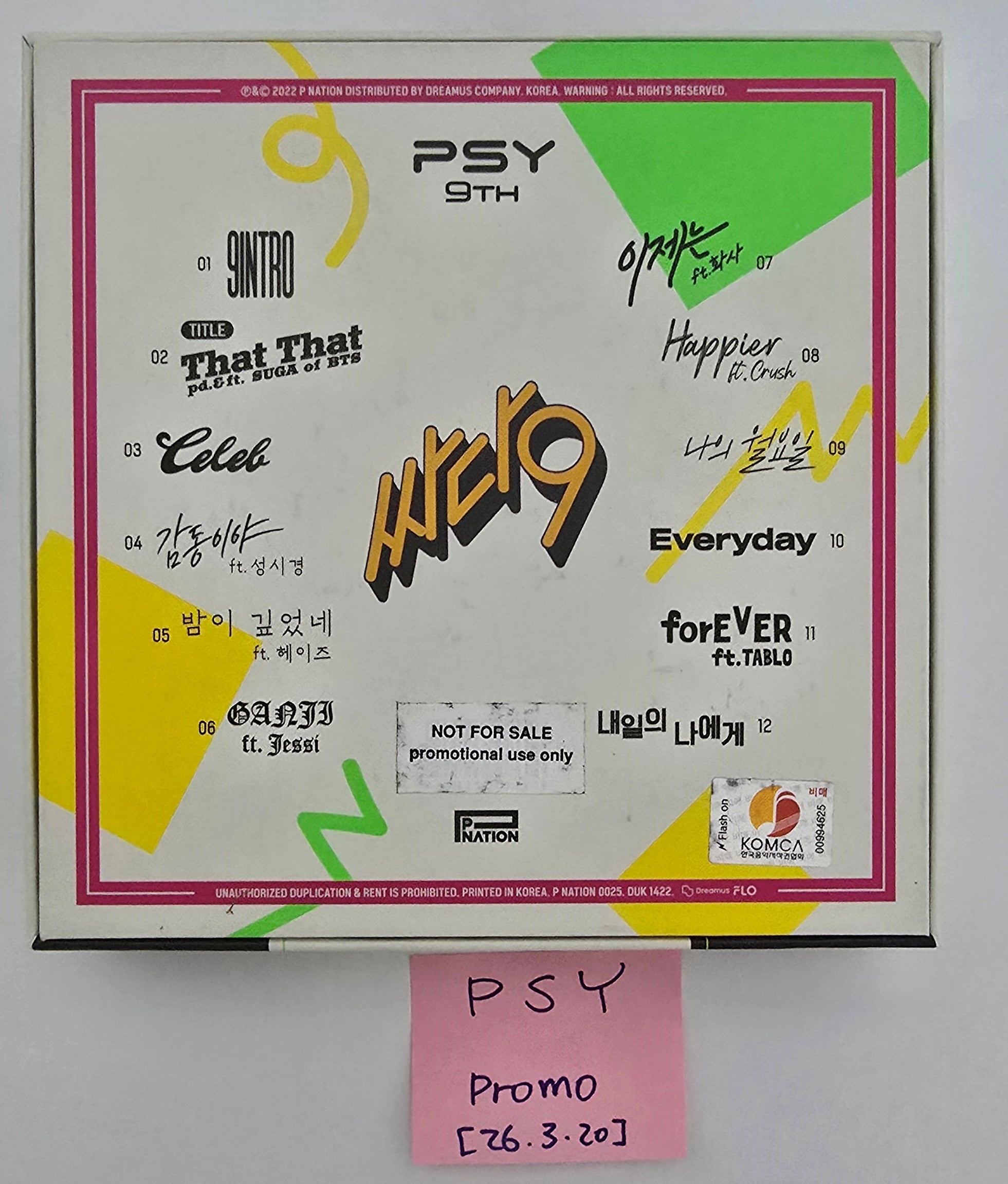 PSY "싸다9" - Hand Autograhped(Signed) Promo Album [26.3.20]